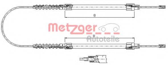 METZGER 11718 Трос, стоянкова гальмівна система