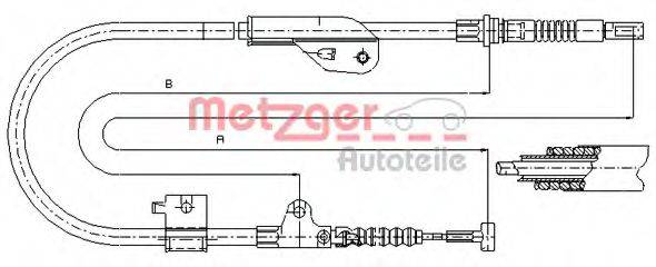 METZGER 170238 Трос, стоянкова гальмівна система