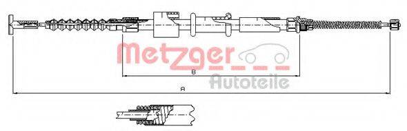 METZGER 2412 Трос, стоянкова гальмівна система