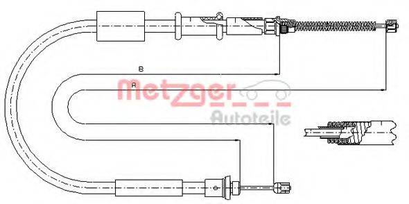 METZGER 3216 Трос, стоянкова гальмівна система
