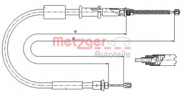 METZGER 3217 Трос, стоянкова гальмівна система