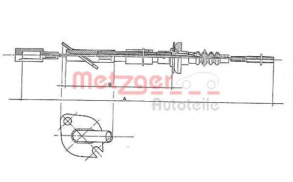 METZGER 14023 Трос, управління зчепленням