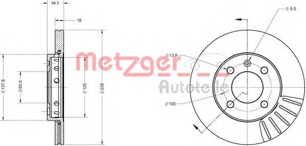 METZGER 6110015 гальмівний диск