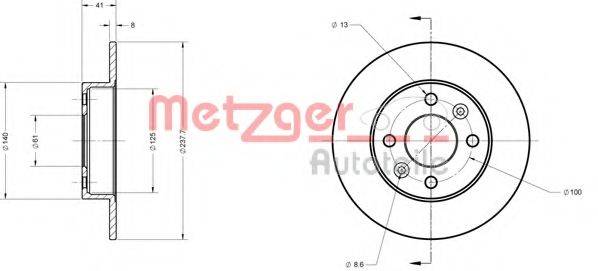 METZGER 6110061 гальмівний диск