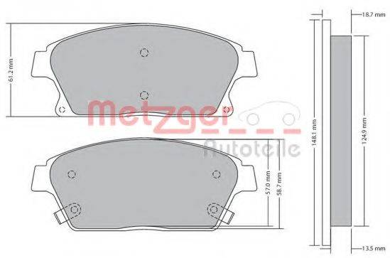 METZGER 25034 Комплект гальмівних колодок, дискове гальмо