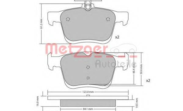 METZGER 25010 Комплект гальмівних колодок, дискове гальмо