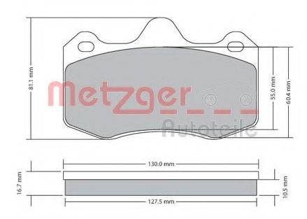 METZGER 1170656 Комплект гальмівних колодок, дискове гальмо