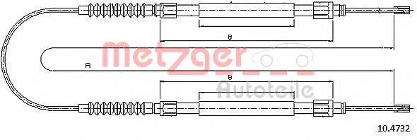 METZGER 104732 Трос, стоянкова гальмівна система