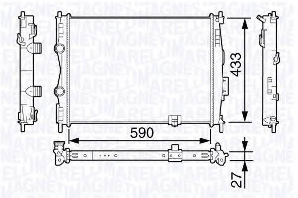 MAGNETI MARELLI 350213136100 Радіатор, охолодження двигуна