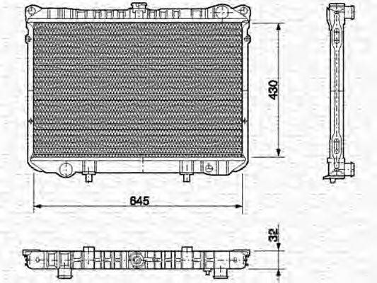 MAGNETI MARELLI 350213555000 Радіатор, охолодження двигуна